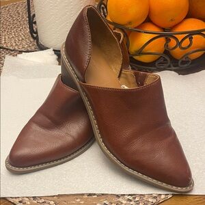 Brown Leather Slip-On Shoes